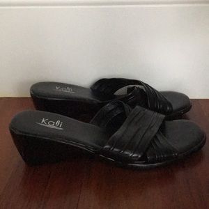 Black Wedge sandals